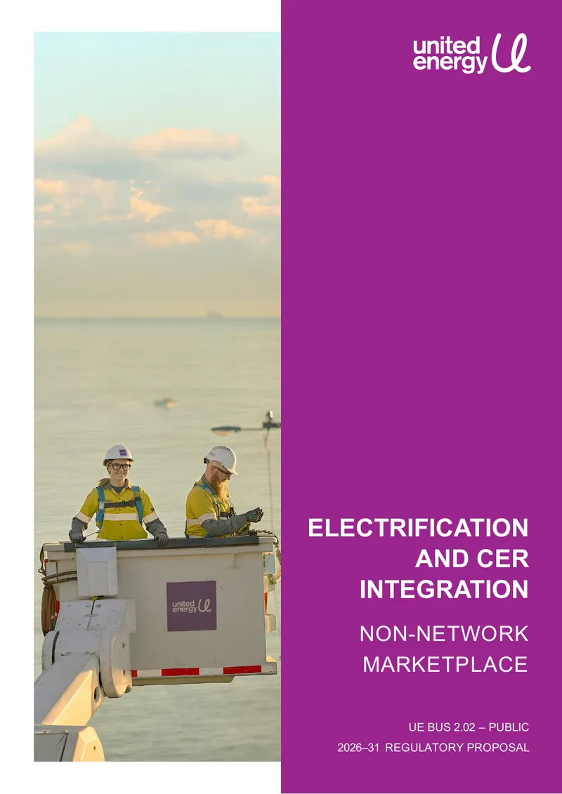 Electrification and CER Integration Non-Network Marketplace Proposal