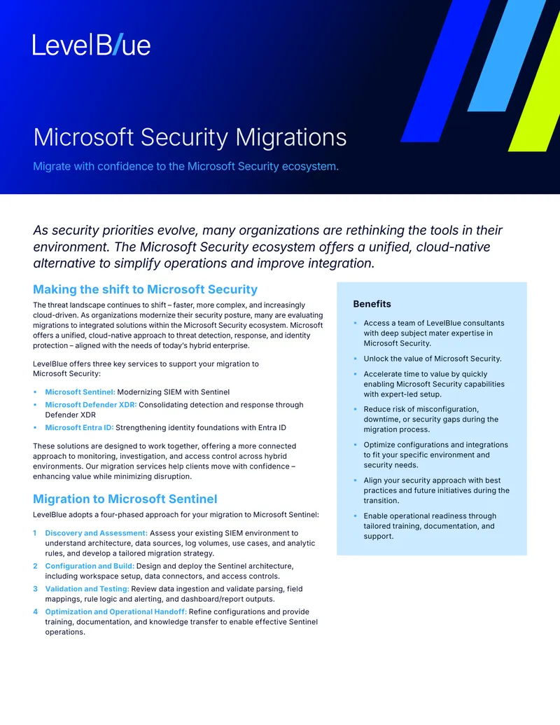 Microsoft Security Migration Services Overview