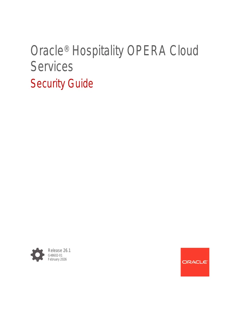 Oracle Hospitality OPERA Cloud Services Security Guide