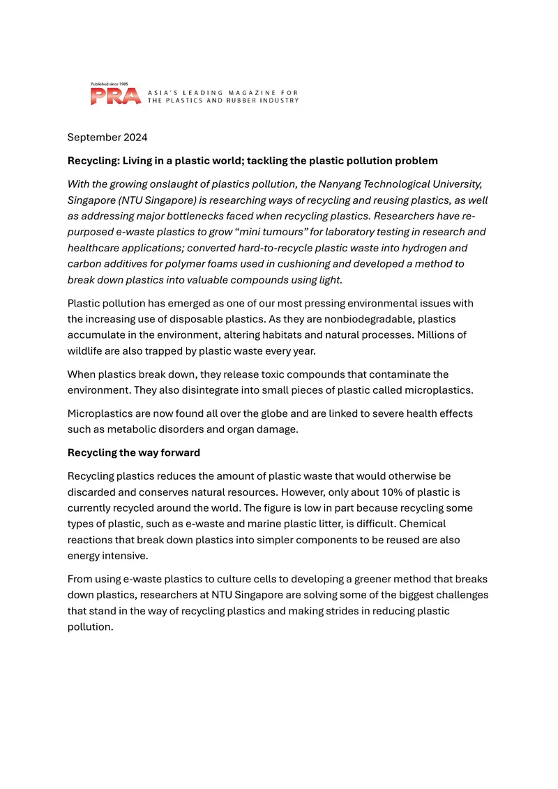 Recycling Innovations for Plastic Pollution Solutions