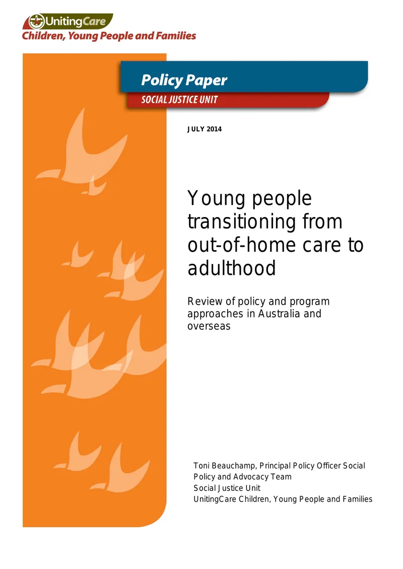Young People Transitioning from Out-of-Home Care to Adulthood