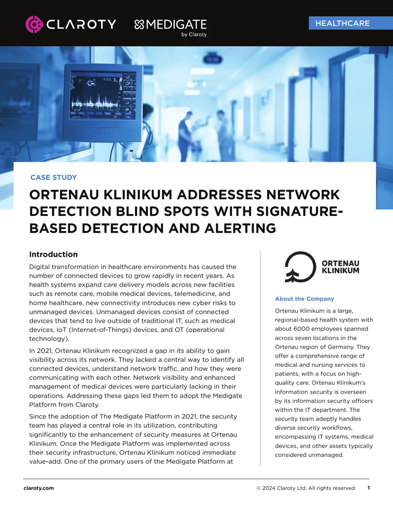 Ortenau Klinikum Network Detection Case Study