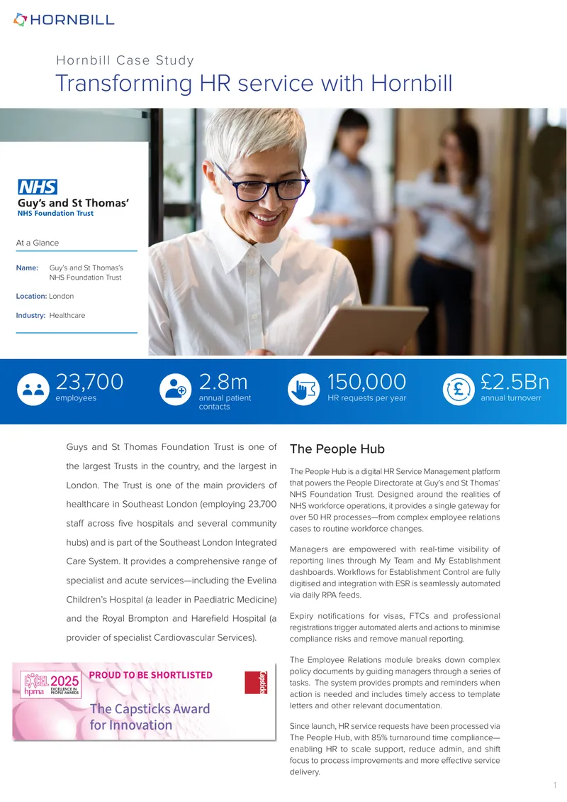 Hornbill Case Study on HR Service Transformation