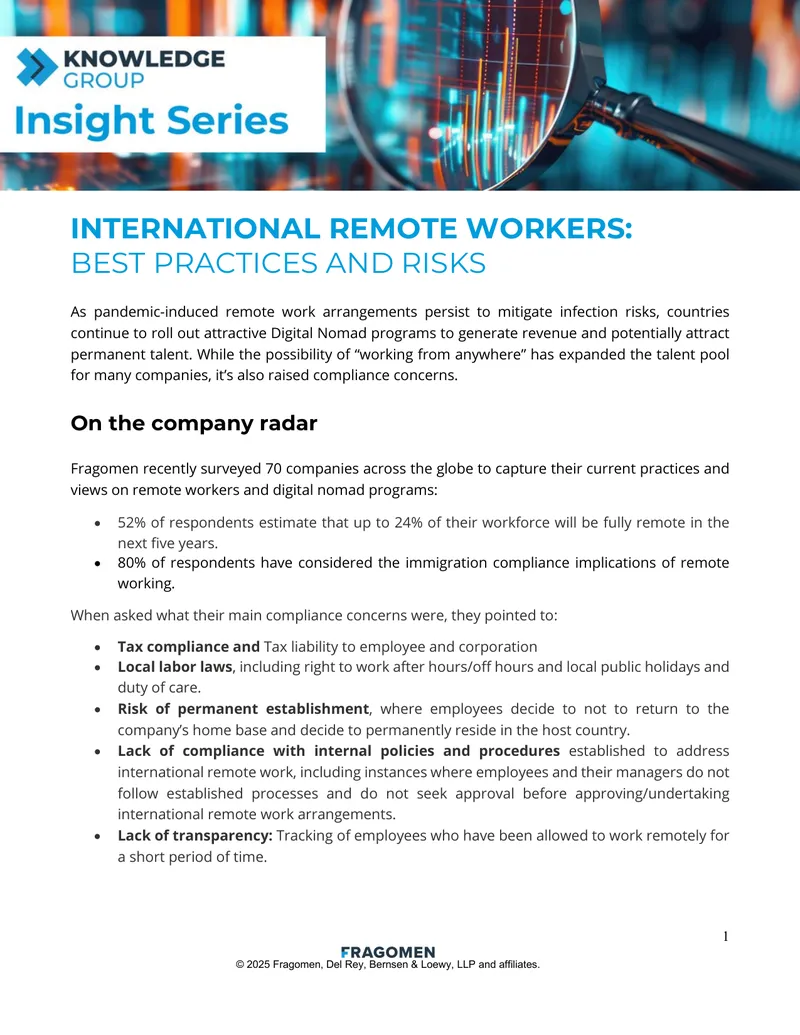 International Remote Workers Best Practices and Risks