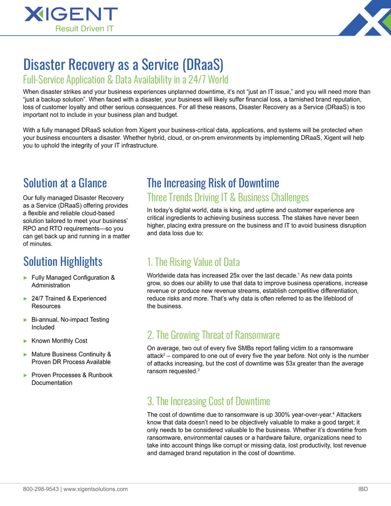 Disaster Recovery as a Service Overview