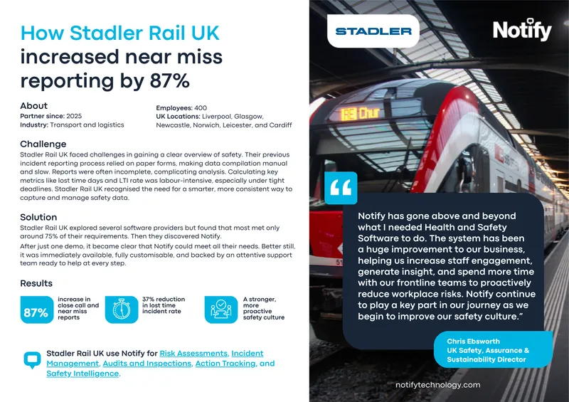 Stadler Rail UK Safety Management Improvement Case Study