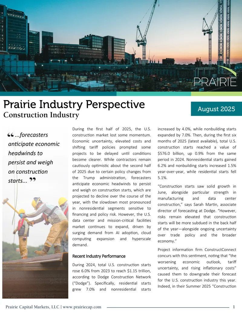 U.S. Construction Market Trends and Forecasts