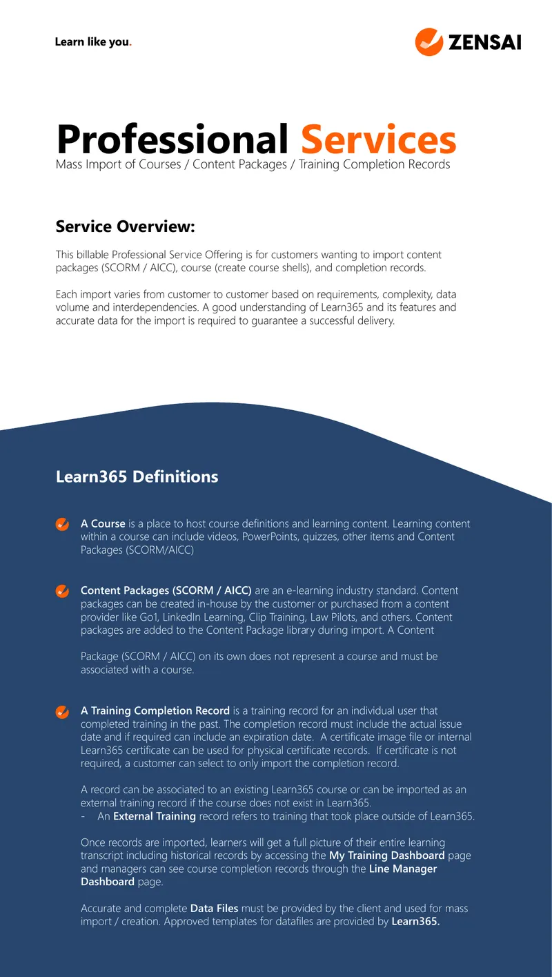 Mass Import Services for Courses and Records