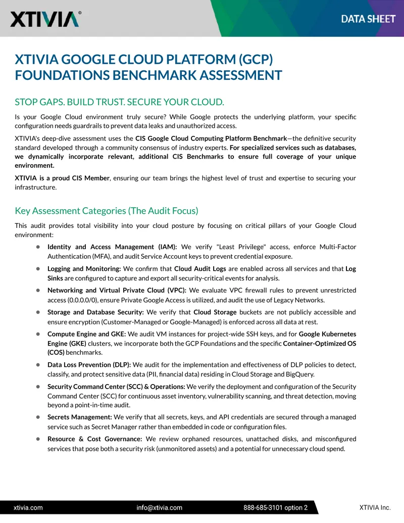 Google Cloud Platform Foundations Benchmark Assessment