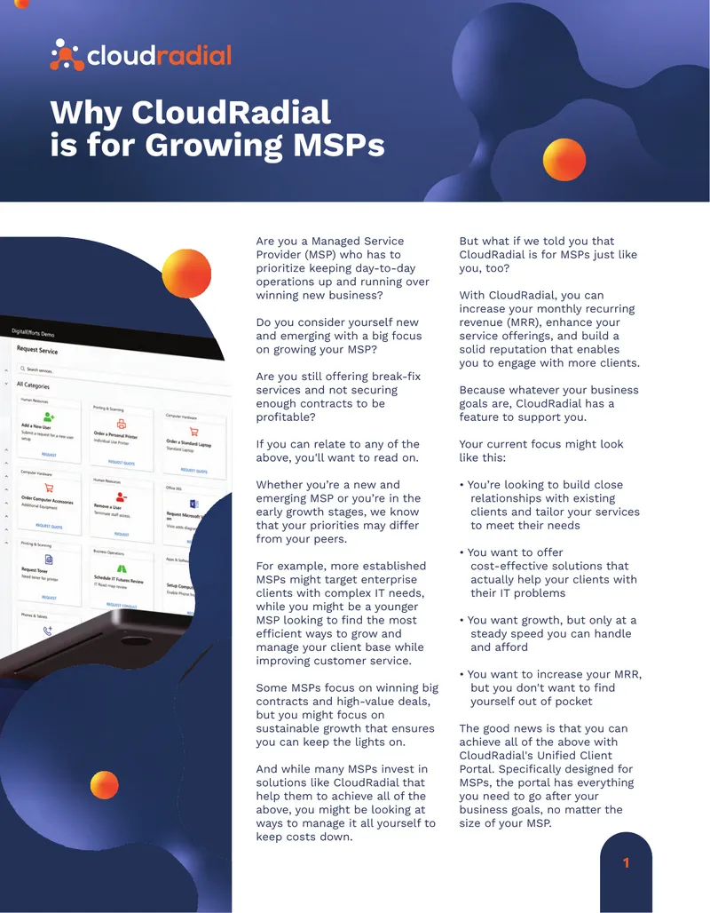 CloudRadial Solutions for Growing Managed Service Providers