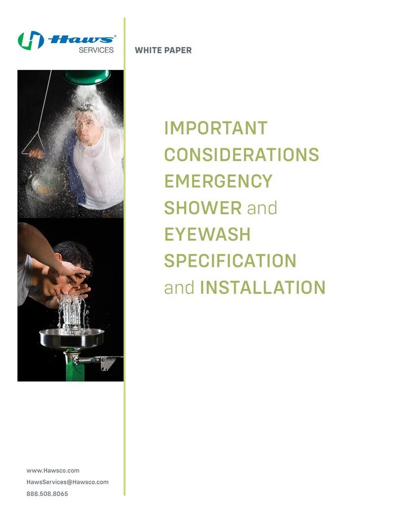 Emergency Shower and Eyewash Specification and Installation