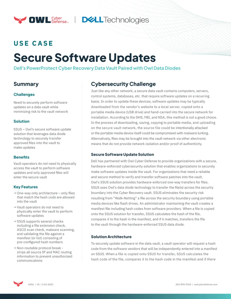 Secure Software Update Solution for Data Vaults