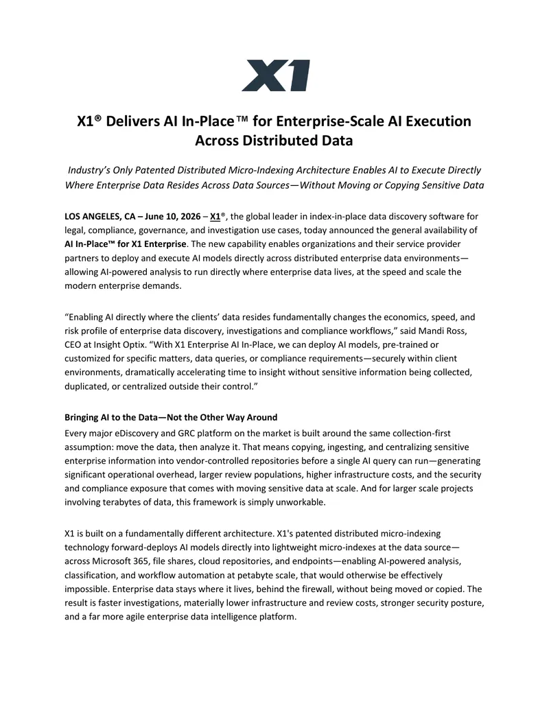 AI In-Place Deployment for Enterprise Data Management