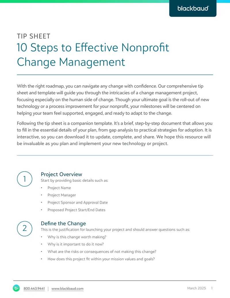 10 Steps to Effective Nonprofit Change Management