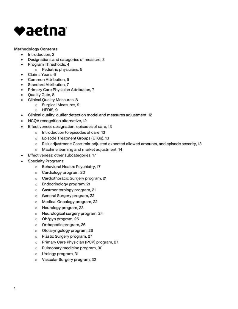 Aetna Smart Compare Methodology for 2025