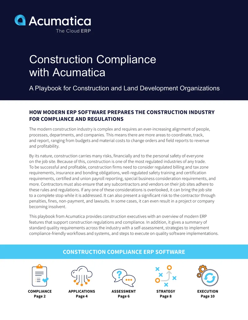 Modern ERP Software for Construction Compliance