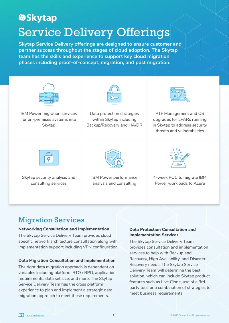 Skytap Service Delivery Offerings Overview
