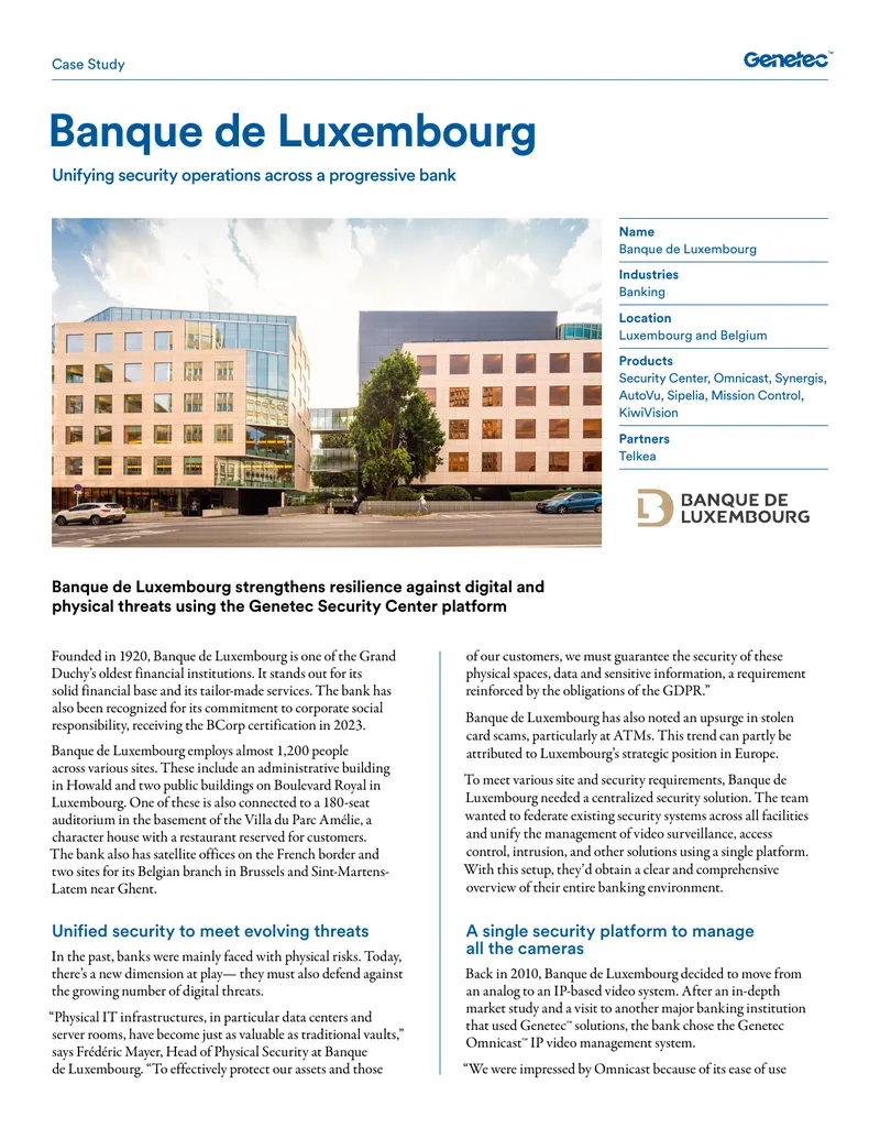 Banque de Luxembourg Security Operations Case Study