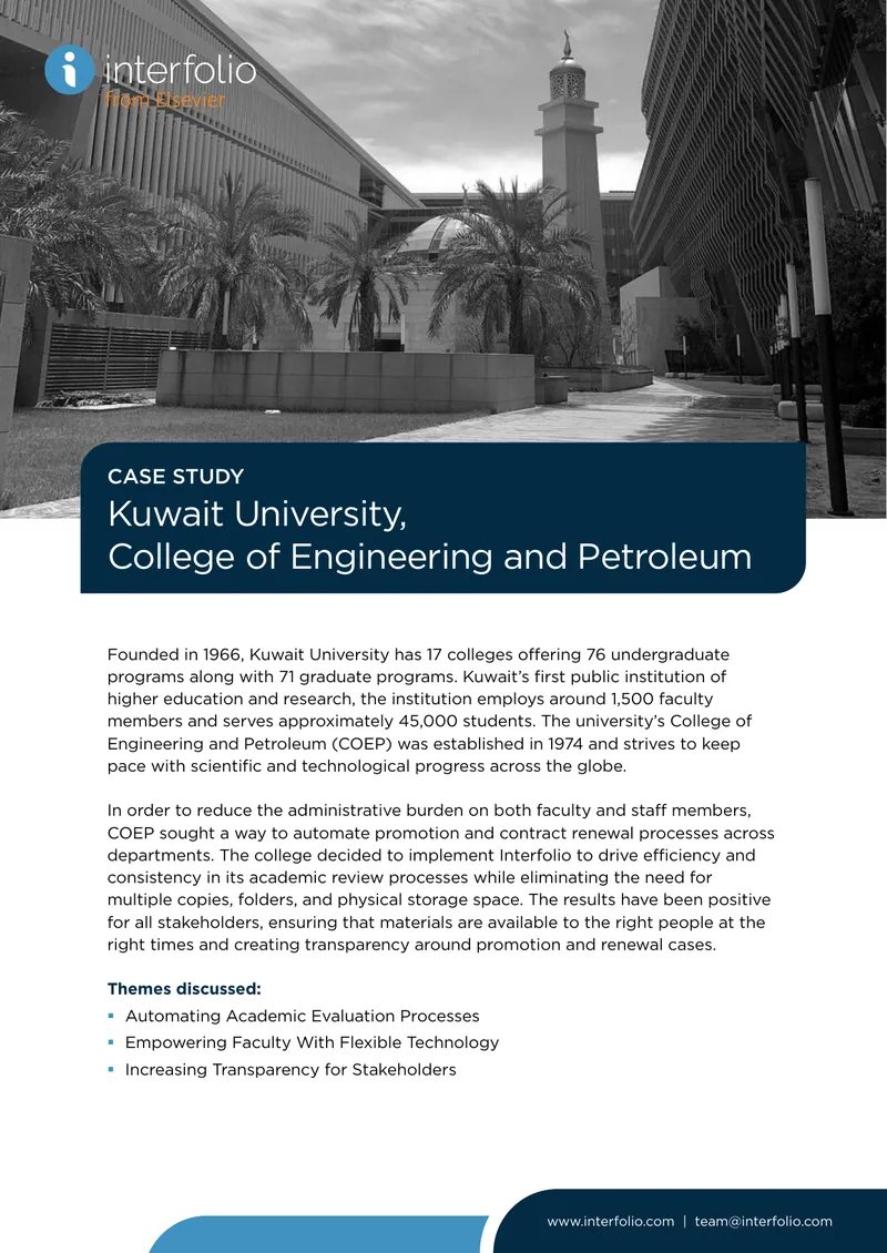 Kuwait University College of Engineering and Petroleum Case Study