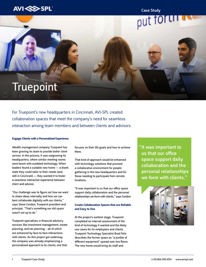 Truepoint Headquarters Collaboration Space Case Study