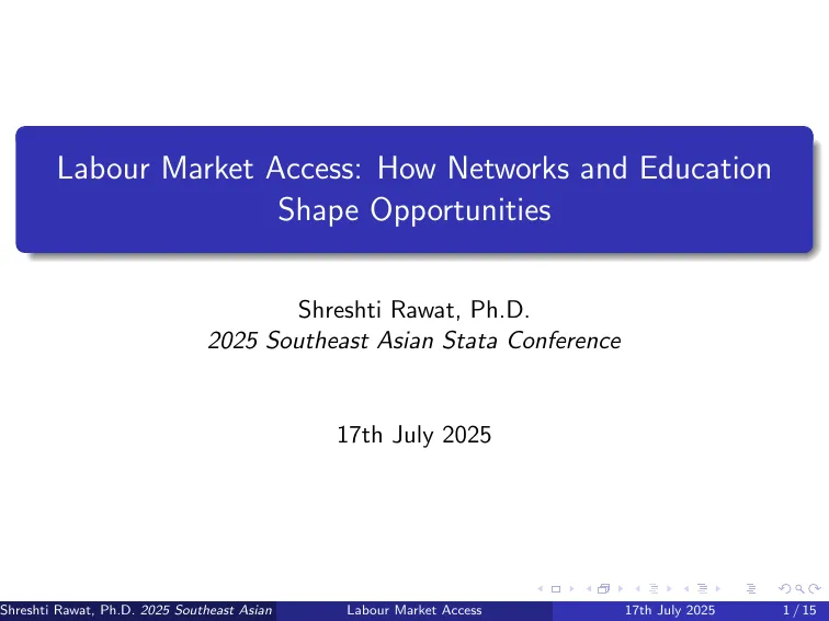 Labour Market Access and the Role of Networks