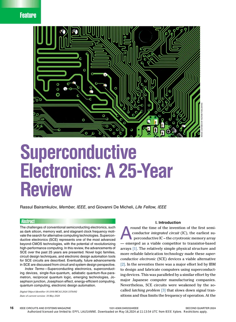Superconductive Electronics: A 25-Year Review