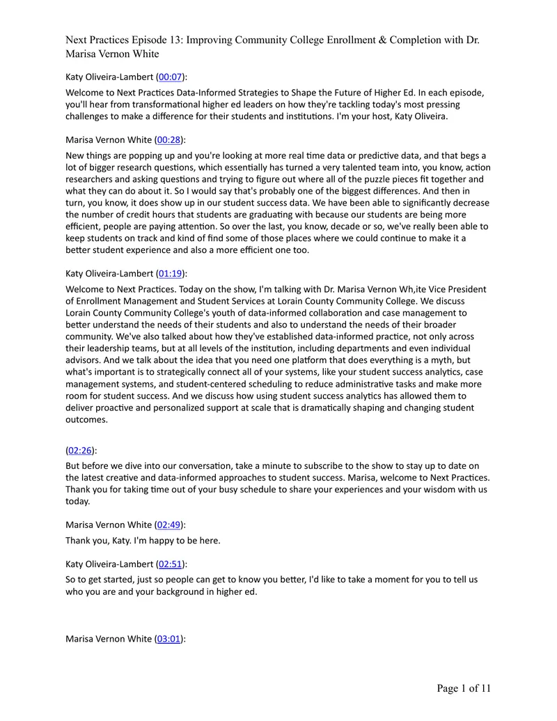 Improving Community College Enrollment and Completion Strategies