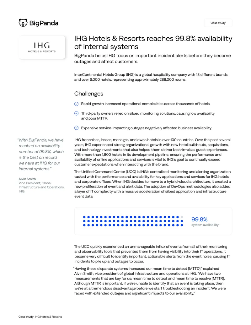 IHG Hotels & Resorts Incident Management Case Study