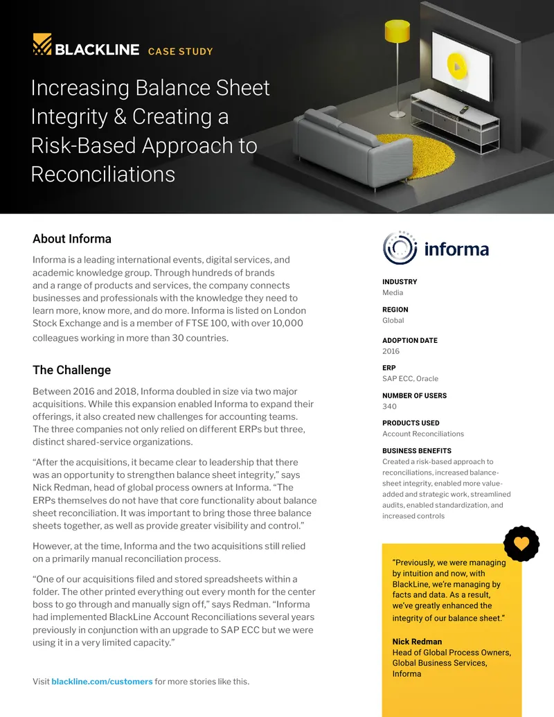 Informa Balance Sheet Integrity Case Study
