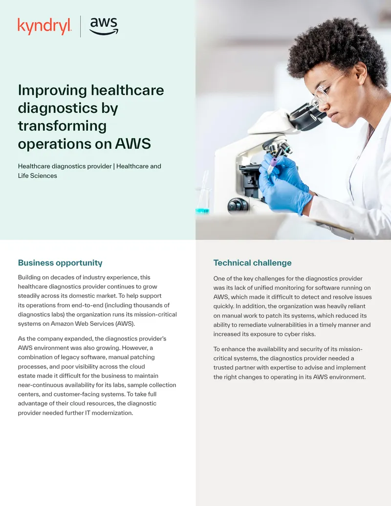 Improving Healthcare Diagnostics Operations on AWS
