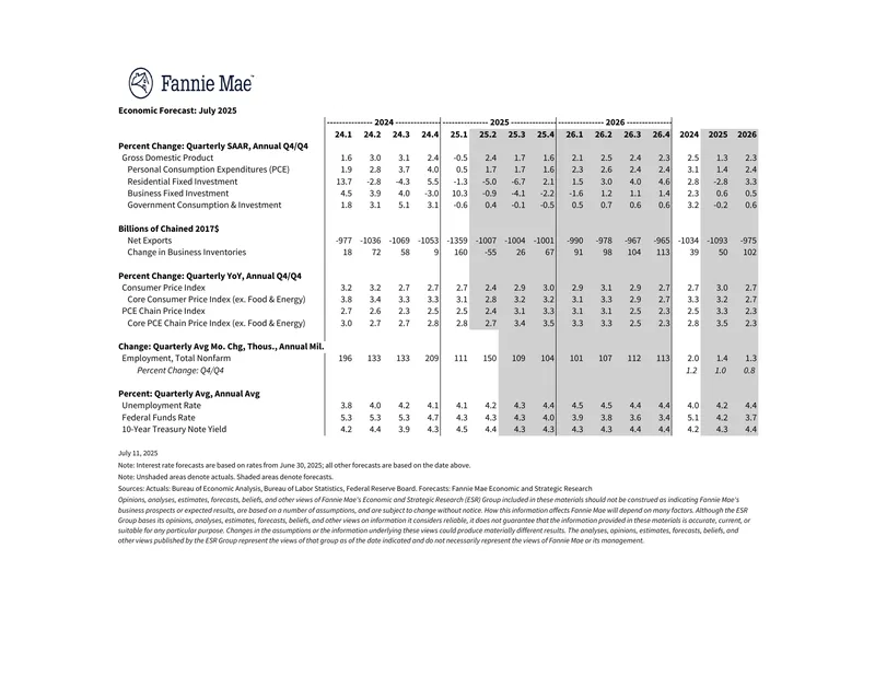 Economic Forecast for July 2025