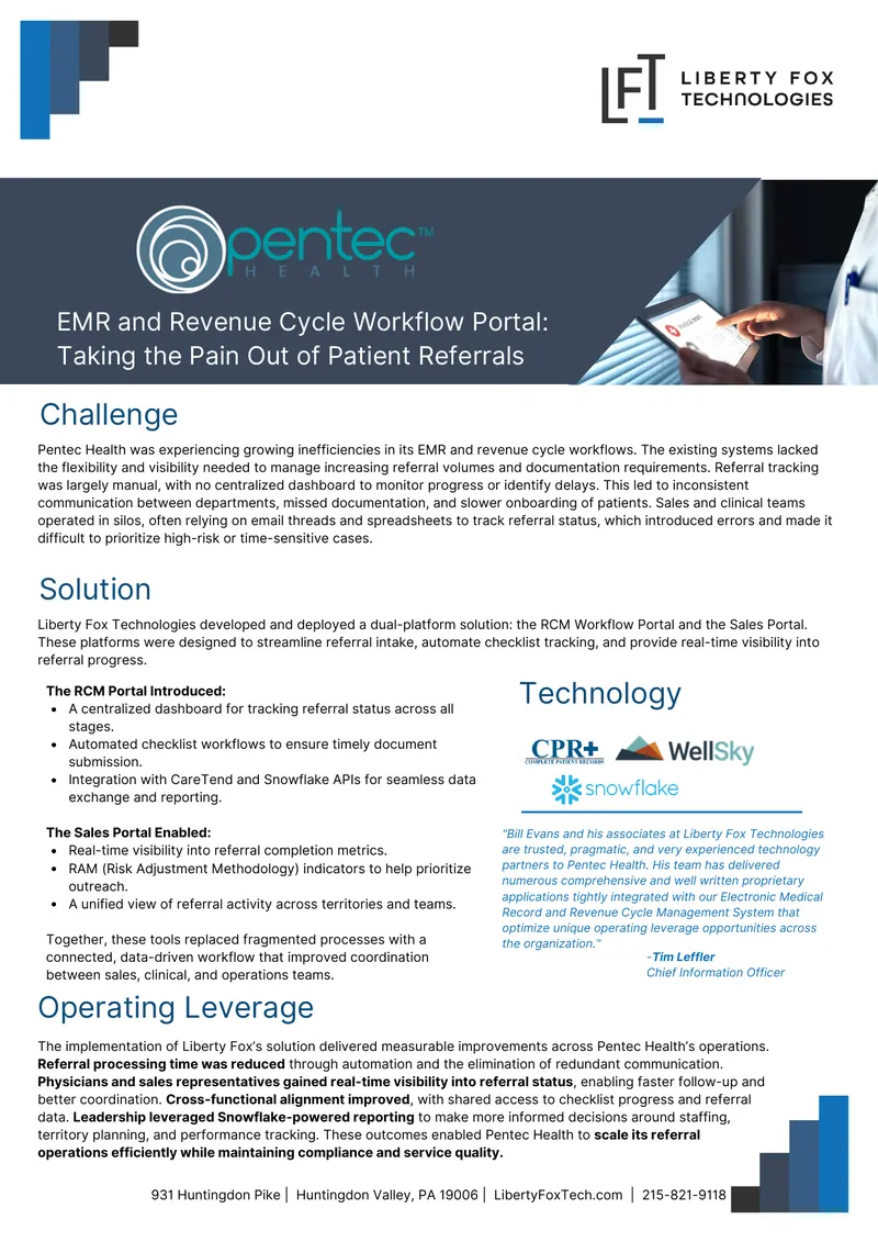 EMR and Revenue Cycle Workflow Portal Implementation
