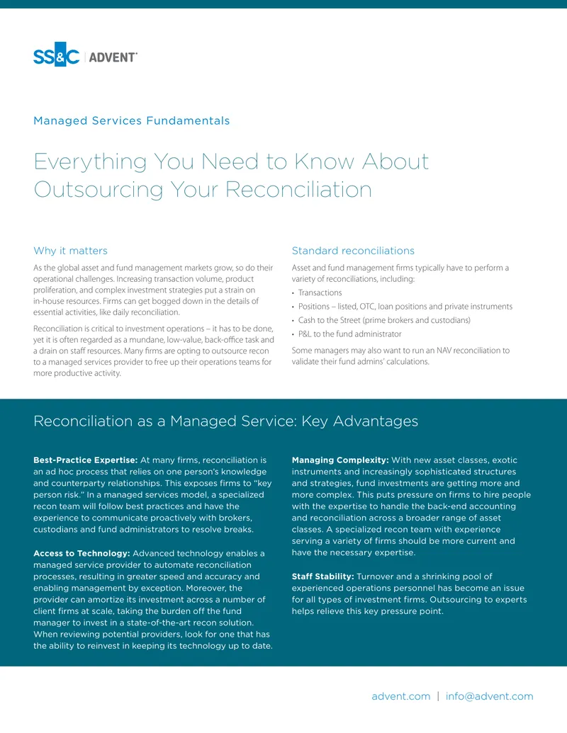 Managed Services Fundamentals for Reconciliation
