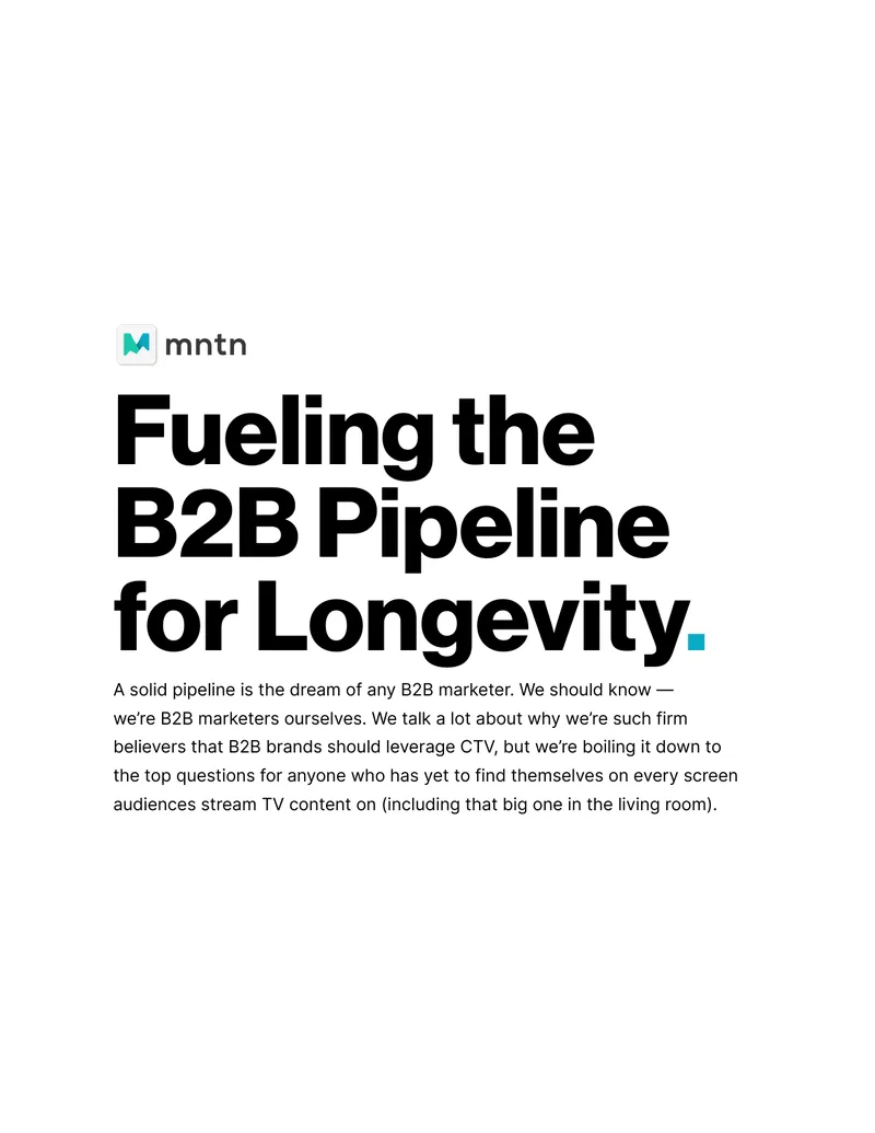 Utilizing Connected TV for B2B Pipeline Growth