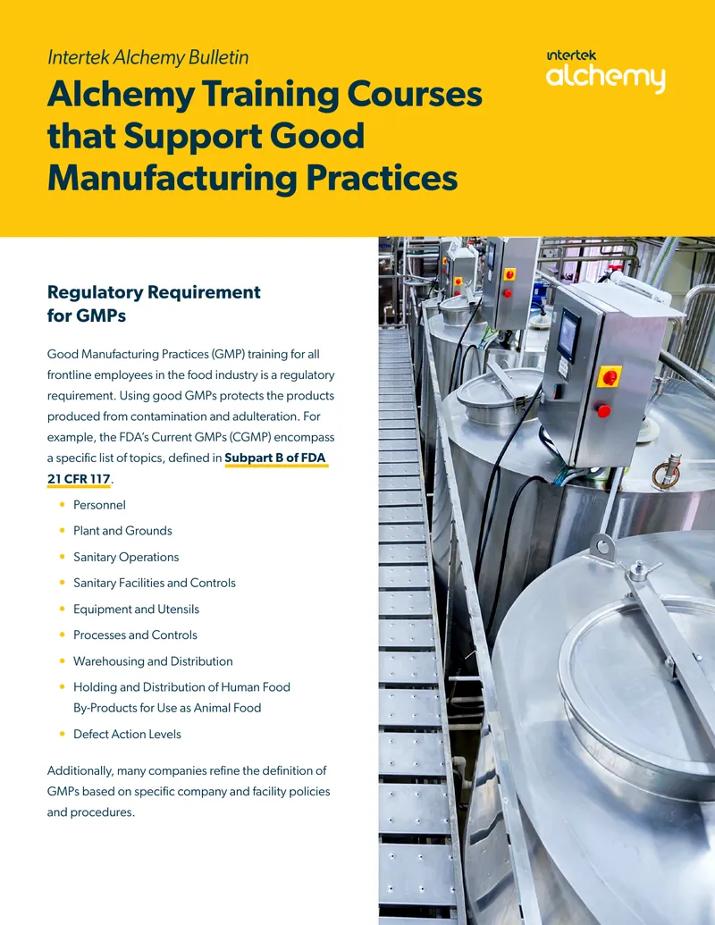 Good Manufacturing Practices Training Overview