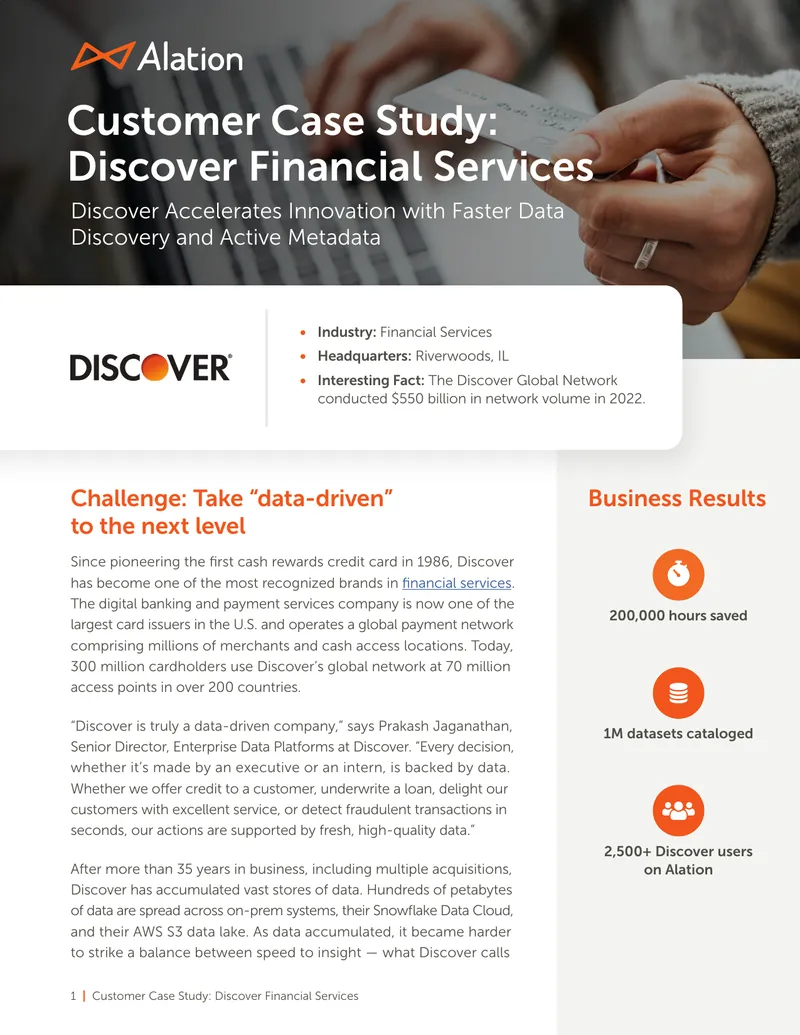 Customer Case Study on Discover Financial Services