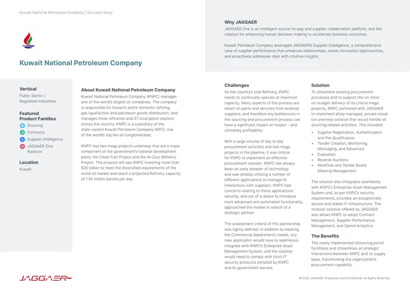 Kuwait National Petroleum Company Procurement Strategy