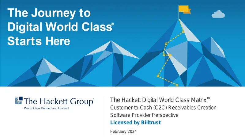 Hackett Digital World Class Matrix for C2C Receivables