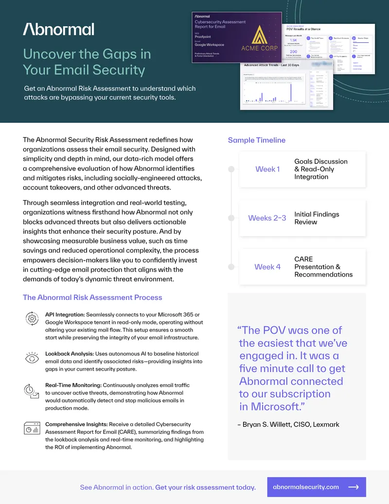 Abnormal Security Risk Assessment Process