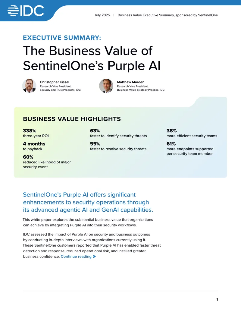 Business Value Analysis of SentinelOne's Purple AI