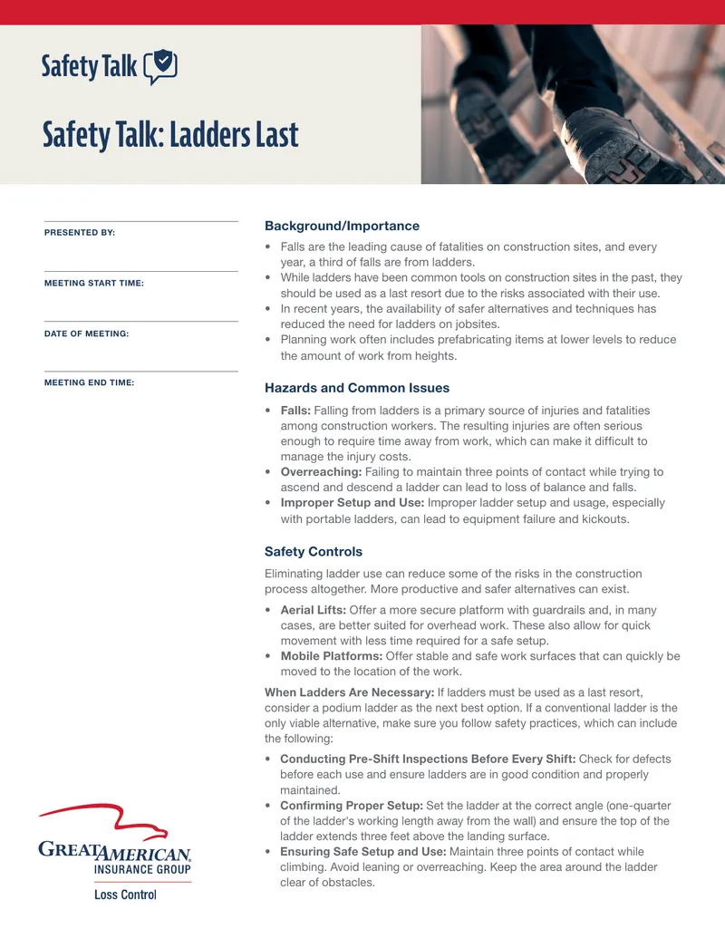 Ladder Safety Guidelines for Construction Sites