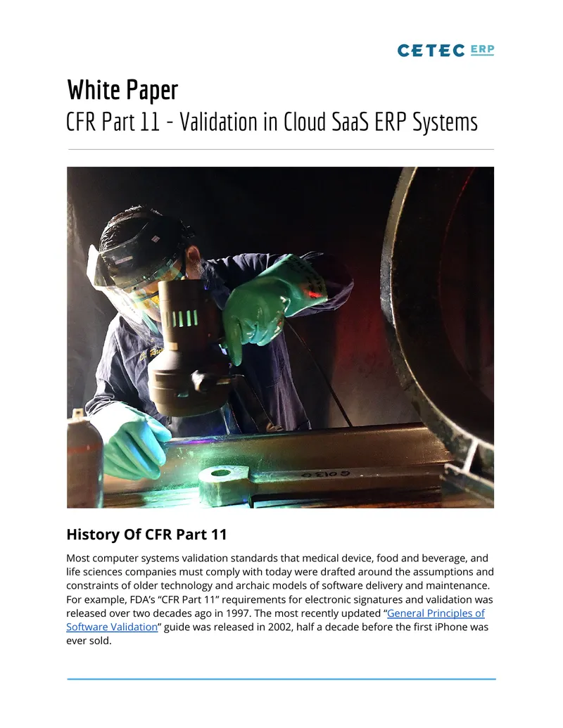 CFR Part 11 Validation in Cloud SaaS ERP Systems
