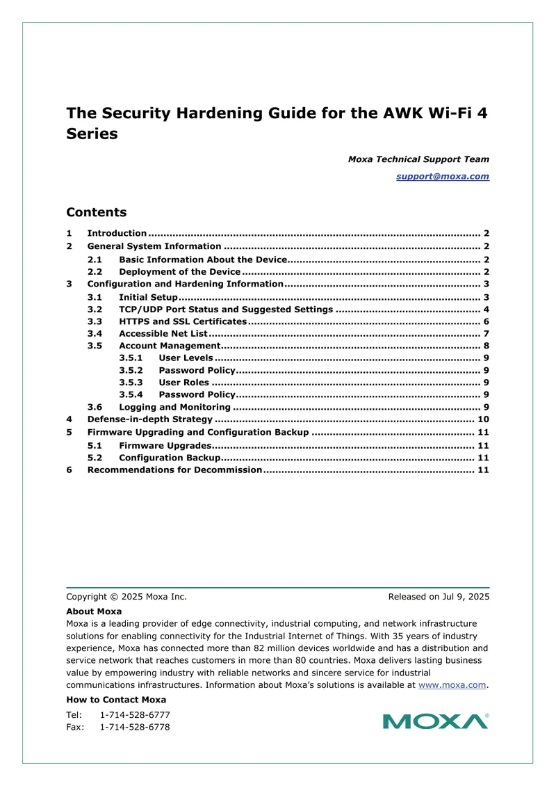 Security Hardening Guide for AWK Wi-Fi 4 Series