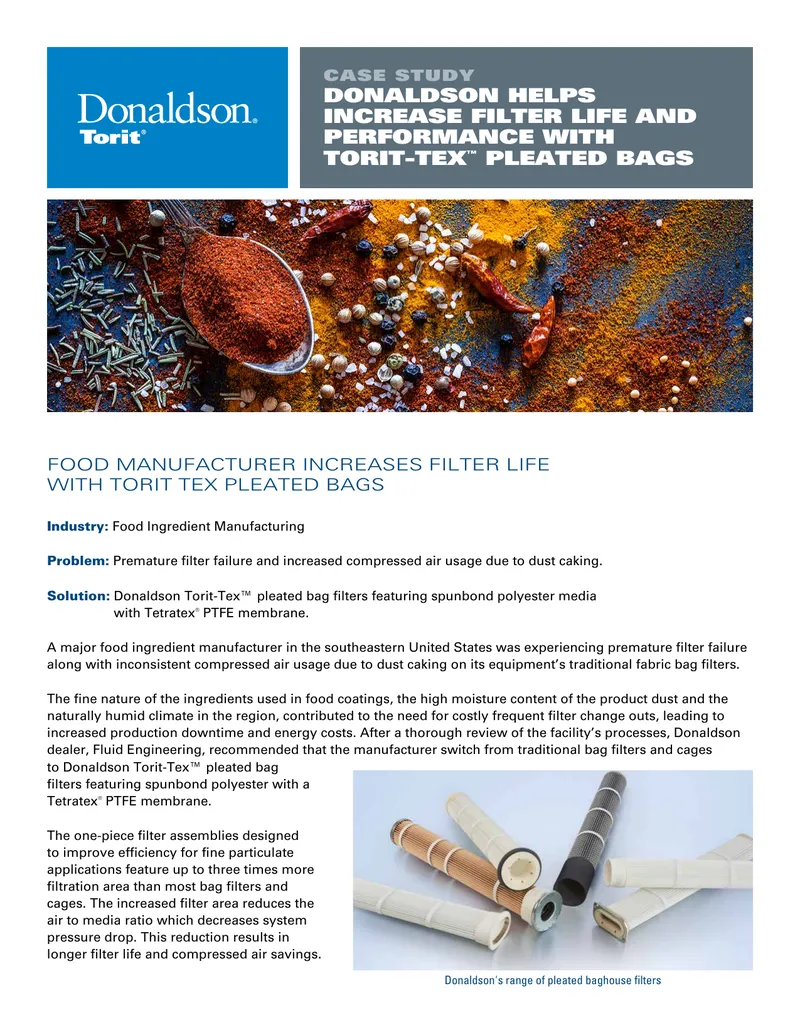 Donaldson Case Study on Filter Life Improvement