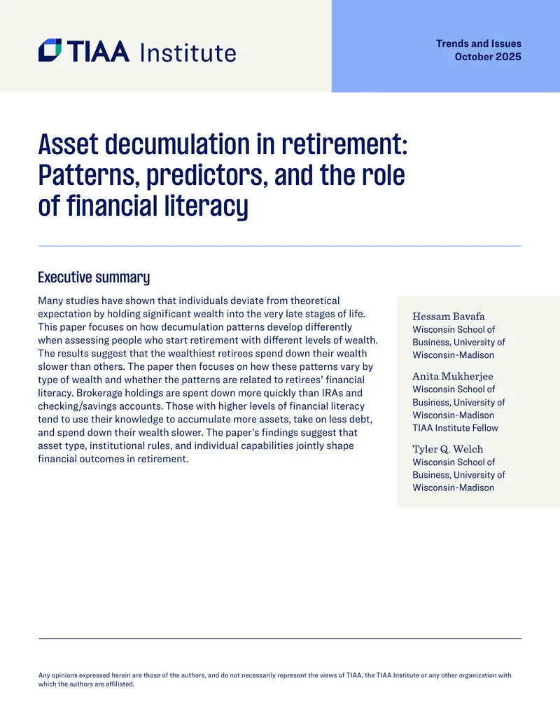 Asset Decumulation Patterns in Retirement