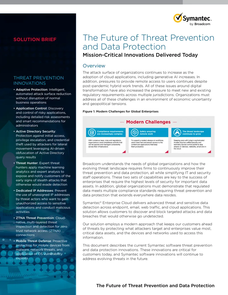 Symantec Enterprise Cloud Threat Prevention Innovations