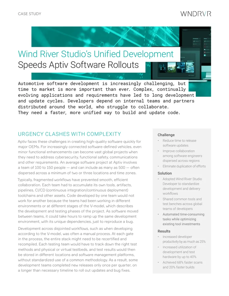 Aptiv Software Development Optimization Case Study