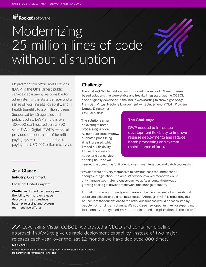 Modernization of DWP Benefit Systems