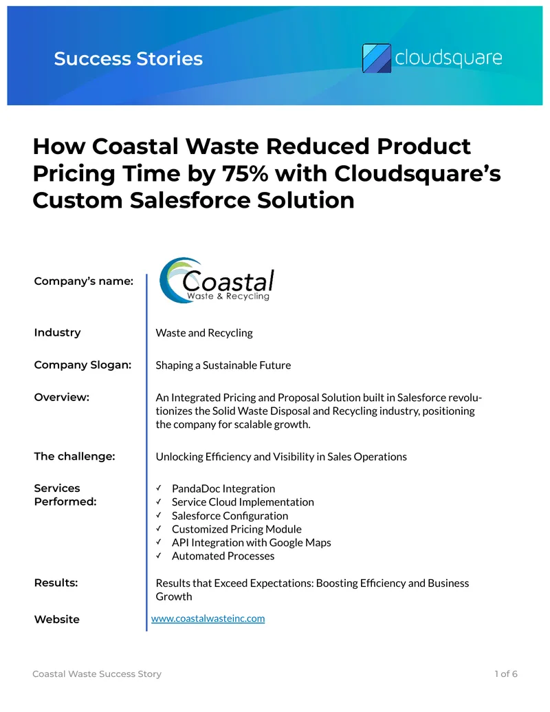 Coastal Waste Salesforce Solution Implementation Case Study