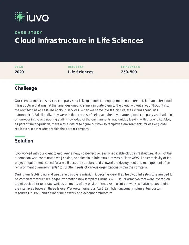 Cloud Infrastructure Optimization in Life Sciences